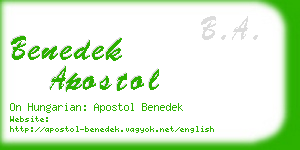 benedek apostol business card